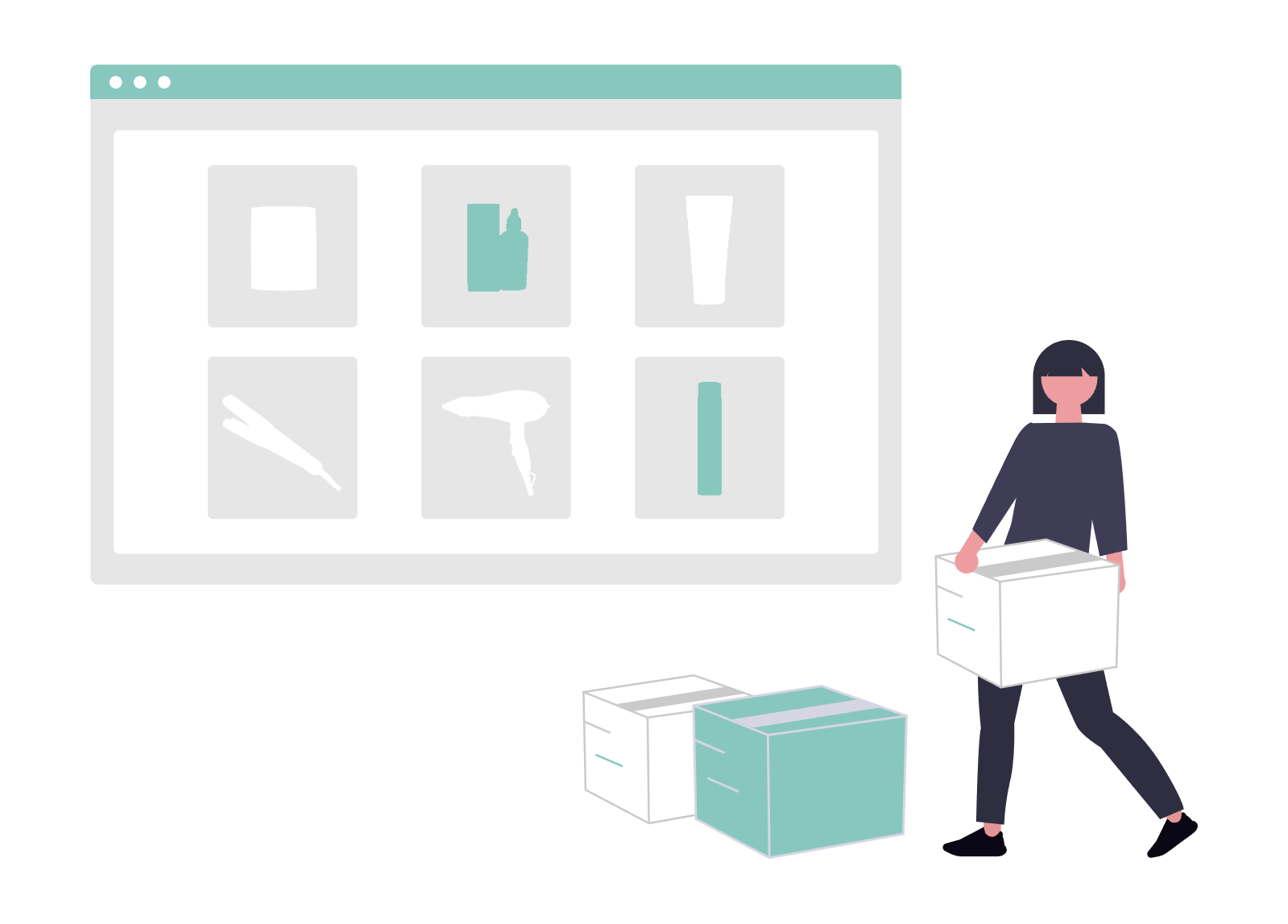 Woman shopping online.